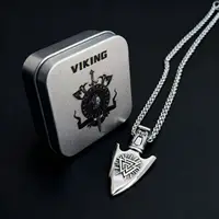 HNSP Odin Viking Rune 316L Stainless Steel Pendant Necklace For Men Chain Jewelry Accessories - Image 5