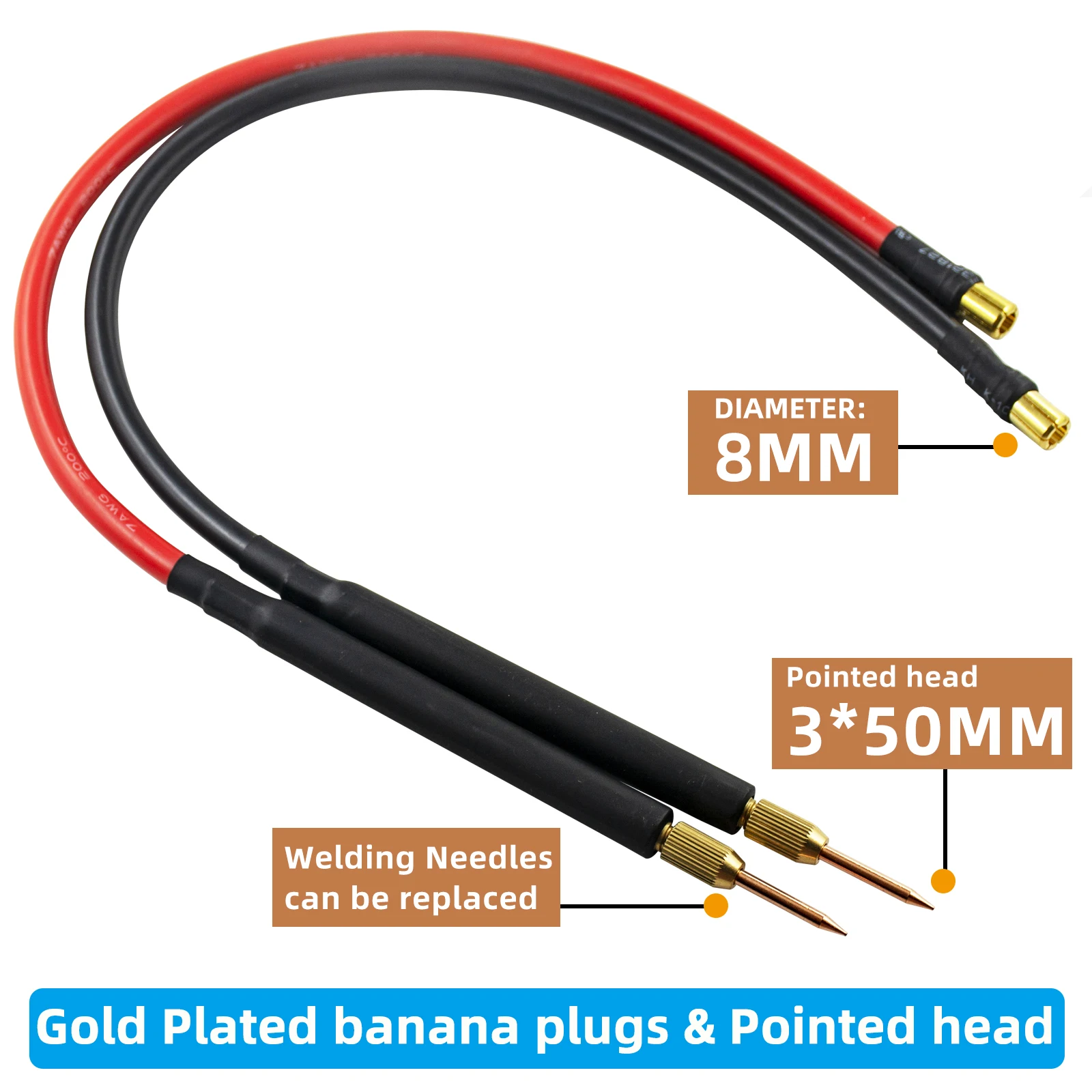 Spot Welding Pen 7AW 40cm Welder Machine Accessory for Diy 18650 Battery DIY Lithium Battery Spot Welder Pen Can Be Replaced Tip