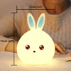Clap Lamp Led Cute Rabbit Night Light Abs Silicone Usb Rechargeable Bedside Night Lamp Sensor For Kid Girl's Bedroom Decoration 3