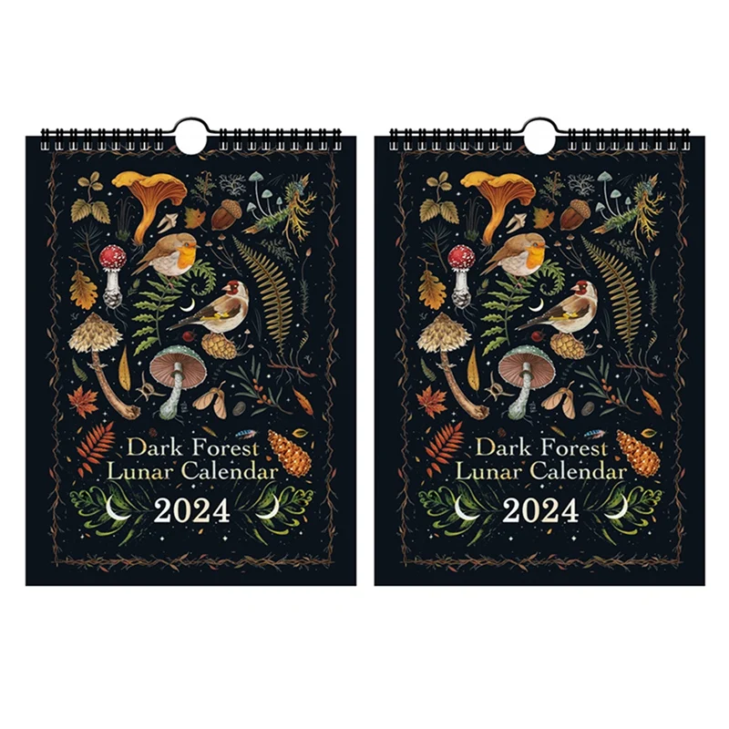 

2PCS 2024 Wall Calendar Wall Calendar 2024,8Inch X 12Inch,Twin-Wire Binding, Hanging Hook For Organizing School & Office