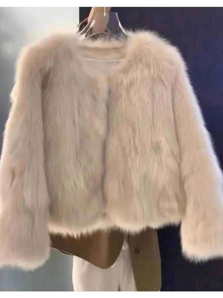 Women\'s Coat Women\'s Medium Long Fox Fur Young Style Imitation Mink Plush Coat 2023 Winter New Fur Jacket Woman Clothing