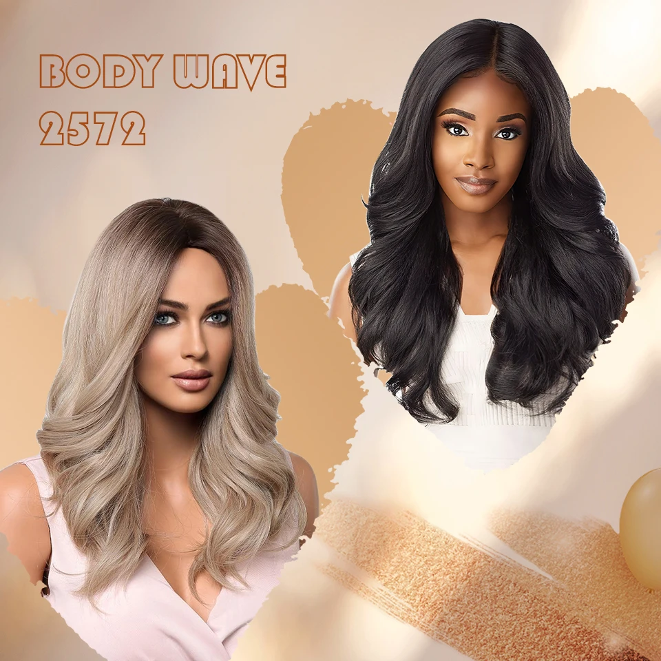 Ombre Brown Blonde Synthetic Body Wave Lace Front Wig 13x5x1