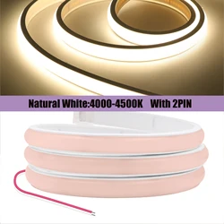 Versatile Waterproof COB Neon LED Strip Light for Home Decor - High Brightness, Flexible Ribbon in Warm, Neutral, and Cool White, Various Lengths Available (Natural White 2PIN)