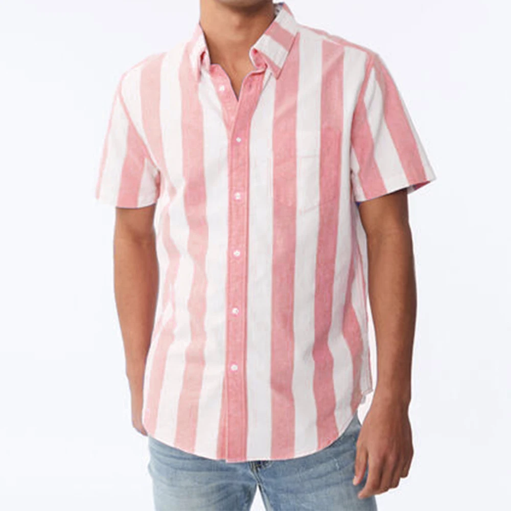 Summer Linen Tencel Shirts Tailor Made Shirt Custom Made Dress Shirts Light Blue Super Wide Stripe Tailored Shirts Short Sleeve