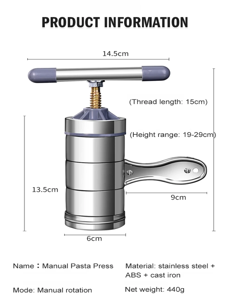 Multifunctional stainless steel manual salvagesalvage noodle machine Stainless Steel Making Press Machine Manual Noodle Maker