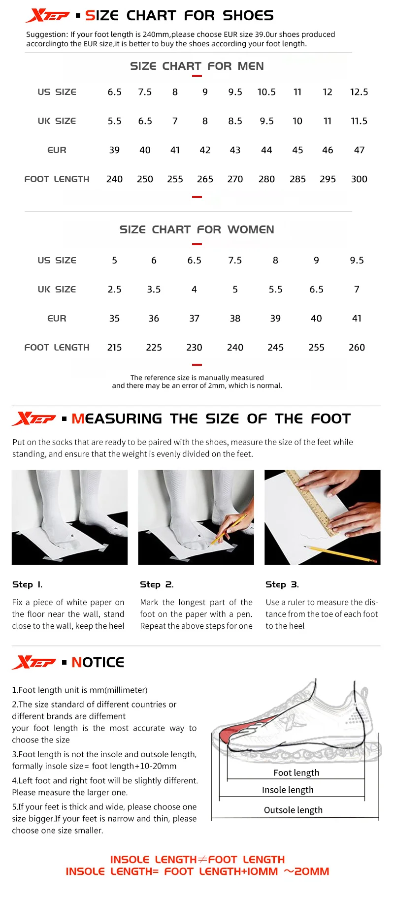 Description Picture 2 of itemXtep Sports Shoes Men's Mesh Breathable Running Shoes Winter Marathon Black White Men's Sports Shoes Sneakers Man 879119110110