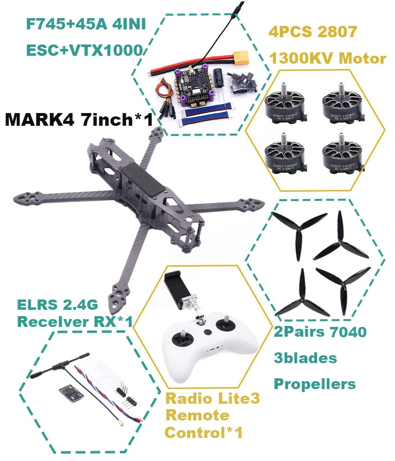ESC F745 45A/60A pour Drone FPV - Lot de 6 Couleurs