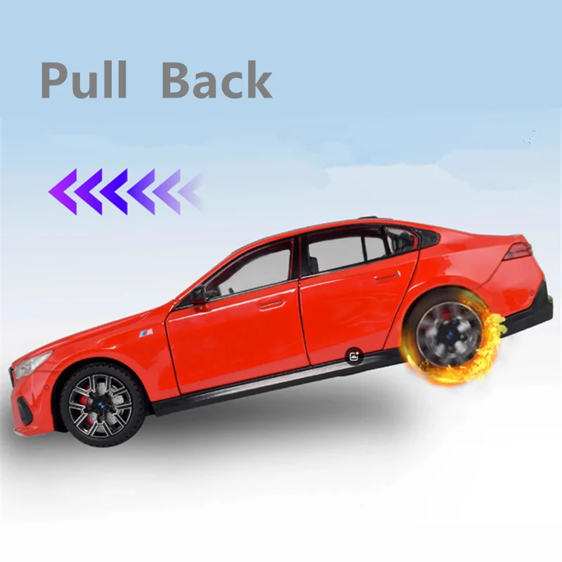 1:24 BMW i5 M60 Alloy Sports Car Model Diecast Metal Limousine Pure Electric Vehicles Car Model Simulation Sound Light Kids Gift 6