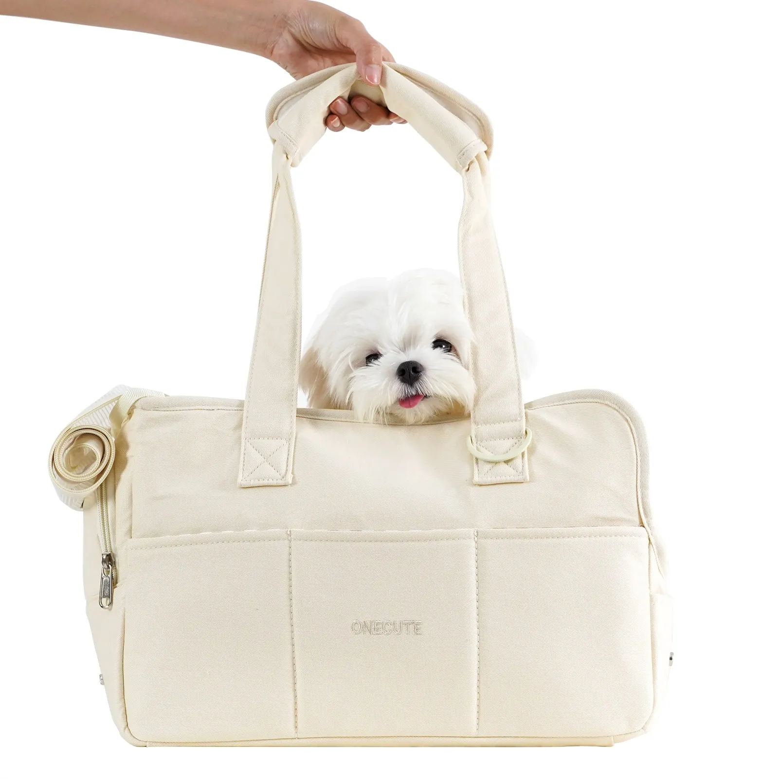 

NEW One Cut Dog Luggage - A small dog luggage with large pockets that can hold up to 7 pounds of cotton . Foldable travel dog lu