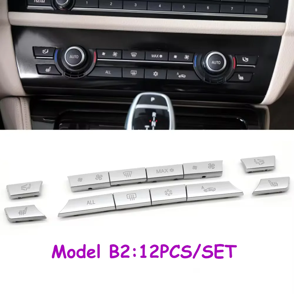 F10 F11 F06 F12 F01 F02 F15 F16 Silber Dashboard Klimaanlage Ac Tasten Abdeckung Kappen Reparatur Kit Für BMW 5 6 7 Serie X5 X6 – Detail 9
