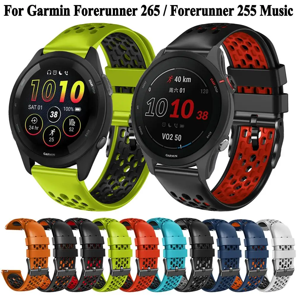 Per Garmin Forerunner 255 Cinturino Musicale Cinturino Sportivo In Silicone Da 22Mm Per Garmin Forerunner 265 745 Cinturino Smart Watch