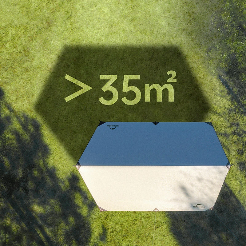 Large Tent Camping Tarp Waterproof Octagon Outdoor Sun Shelter Awning Tent Sunshade Beach Tourist Canopy With Support Naturehike