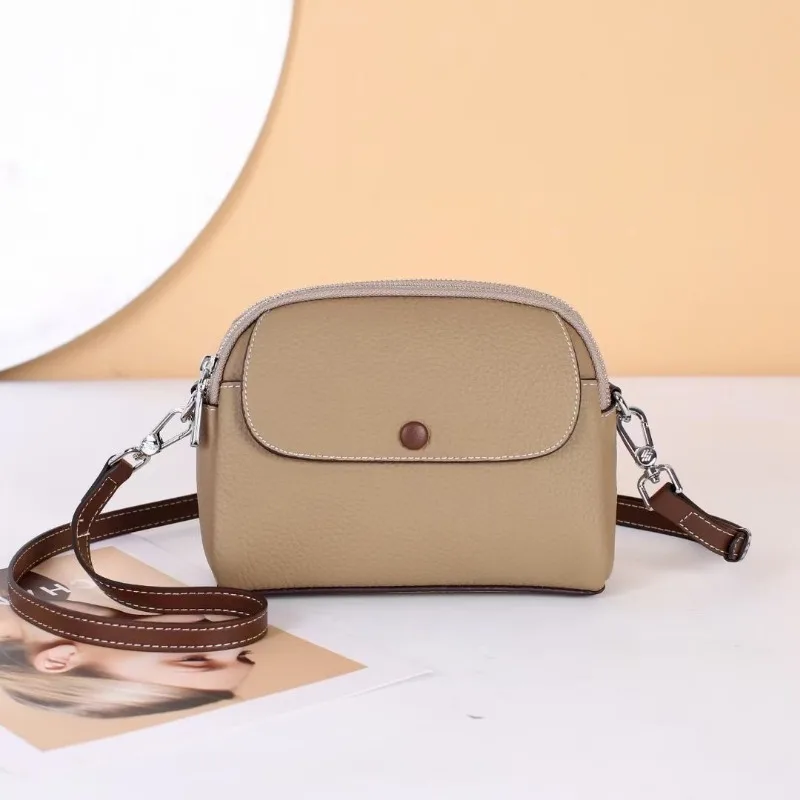 

All-mactch High Quality Leather England Style Commuter Crossbody Bags Simple Zipper Design Multi-function Shoulder New Bag Pack