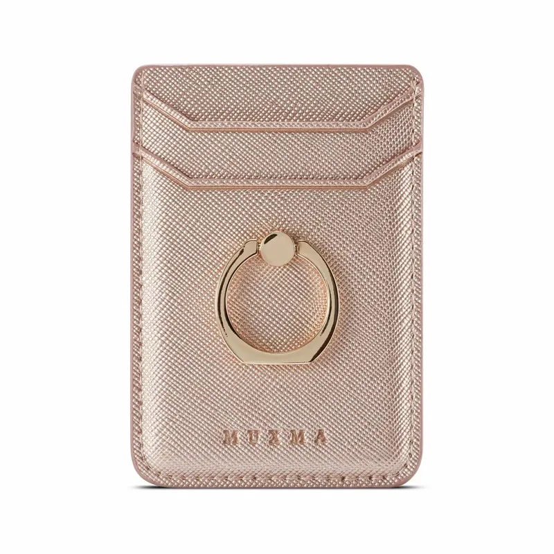 Leather Card Holder Sticker 3M Adhesives Credit ID Card Mobile Phone Back Pocket Wallet Case Sticker Phone Stand Suporte Celular - 4