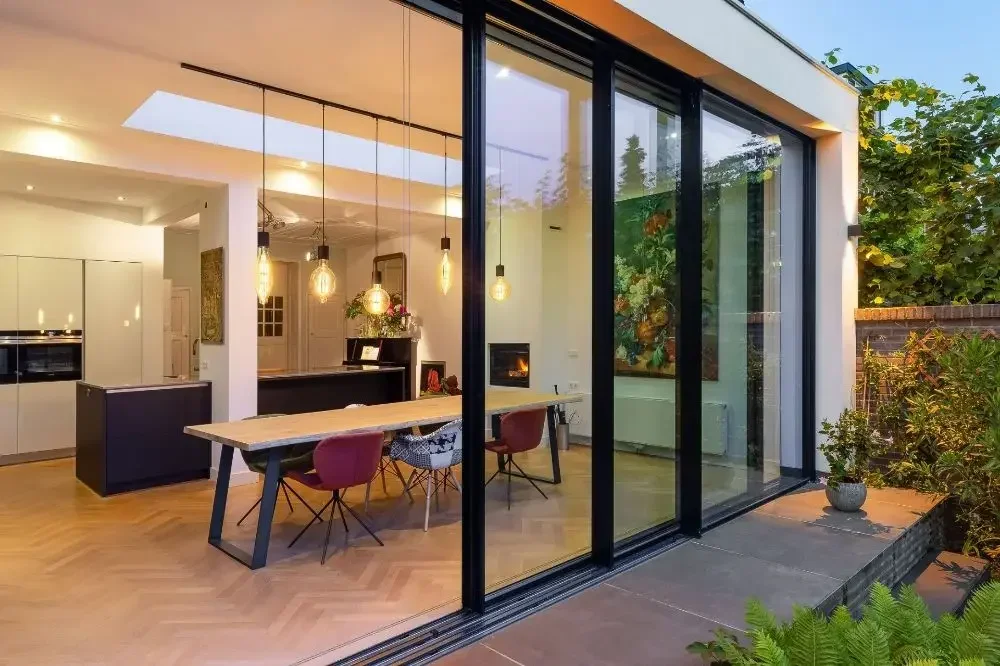 Residential Sliding Door Interior Heat Insulated Thermal Break Aluminum Sliding Glass Door 3 Panels Patio Doors for Home