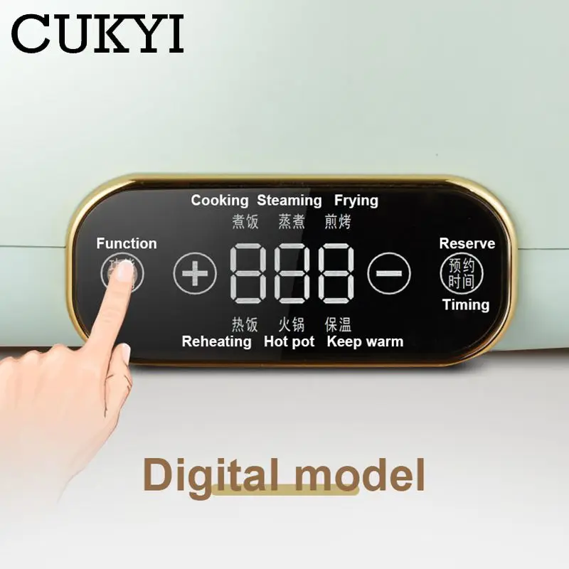 Cooking Pot Multifunctional Cooking pot 12Hours Reservation Keep Warm Rice cooker Reheat Lunch box Hot pot Stir-Frying pan BBQ Grill Skillet