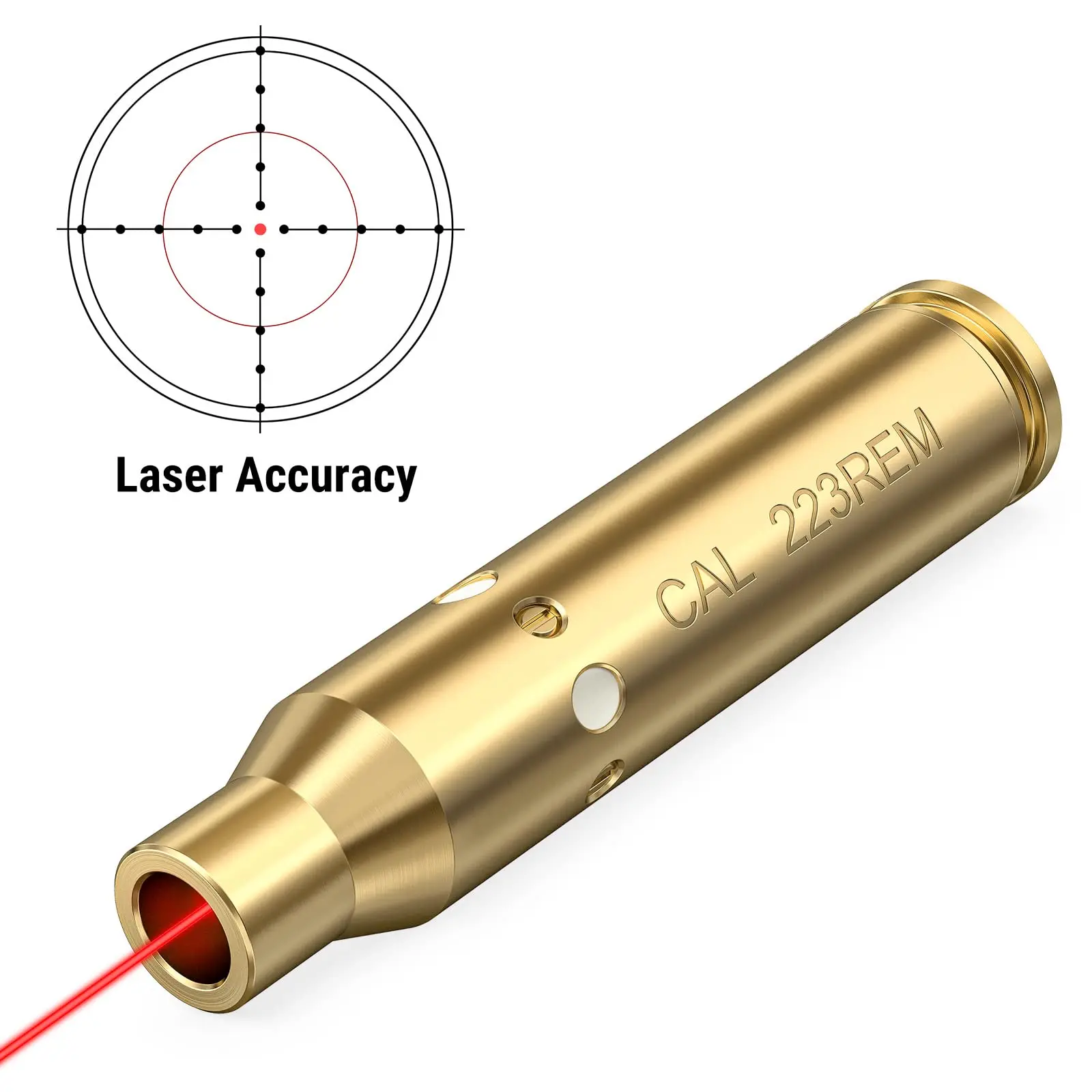 Laser bore sight Bore Sight class IIIA Red Laser Handgun Rifle 223 5.56mm Cal Extra Batteries High Accuracy EZshoot Hunting