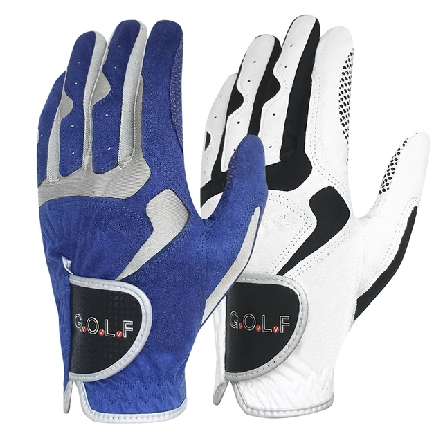 GvOvLvF 1pc Golf Gloves men Professional Breathable Blue White Soft Fabric Left Right Sports Non-slip Glove For Golfer Gift New 1