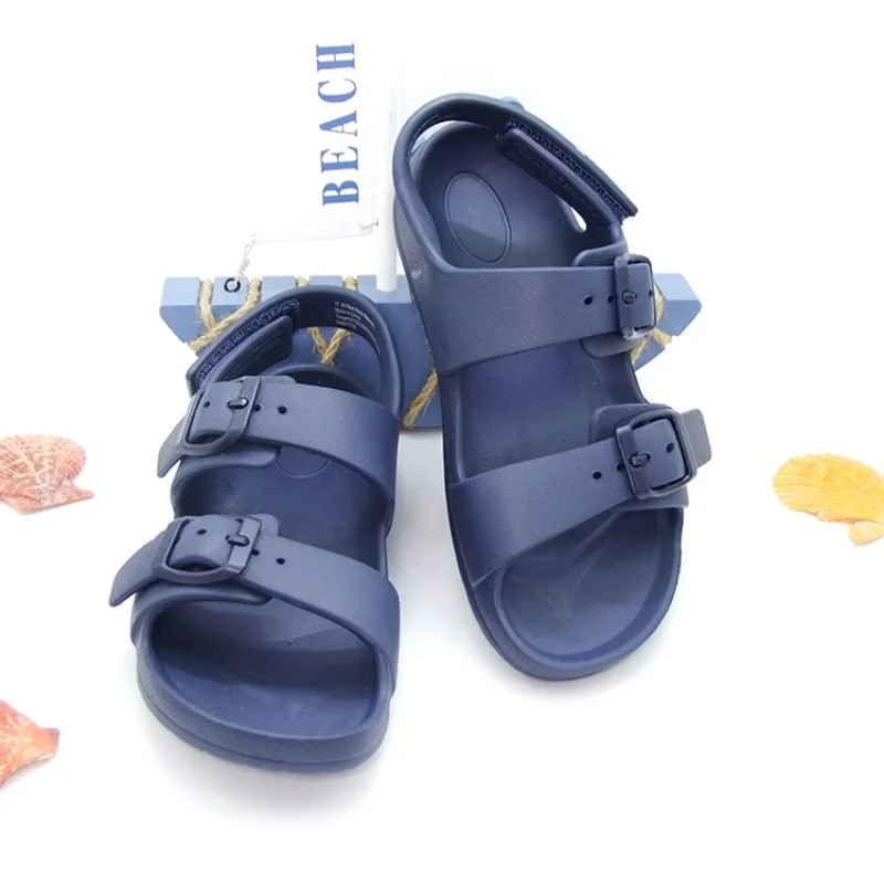 EVA sandals male and female children's flip flops with back strap anti slip sandals beach quick drying baby sandals for boys 2