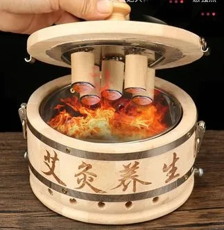 Moxibustion box wooden waist and abdomen household moxibustion box new portable moxibustion household column