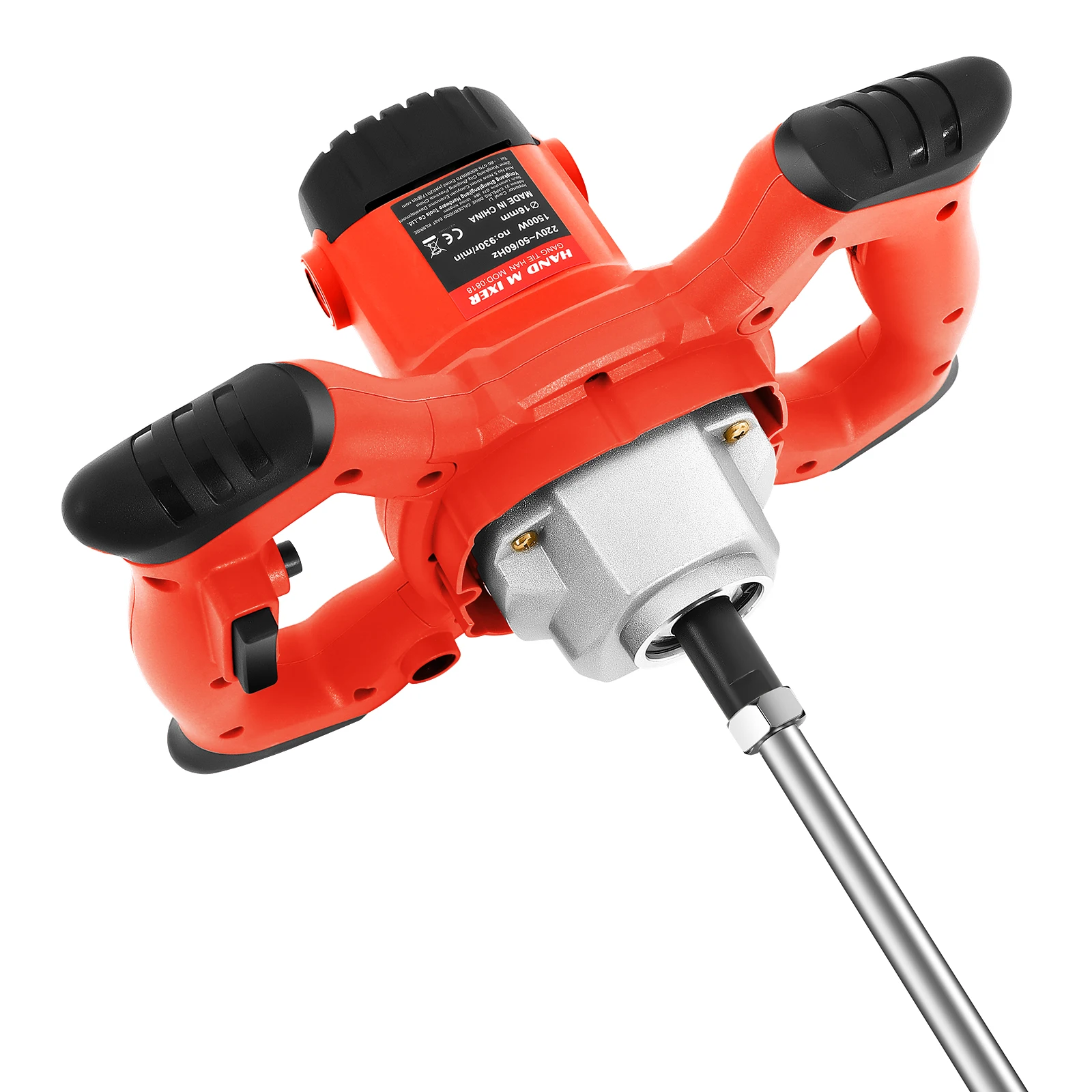 1500 W 220 V Mörtelmischer, 6-Gang-Einstellung 330–930 U/min, Betonrührer, Betonmischer, Mischmaschine zum Mischen von Zement, Farbe – Detail 7