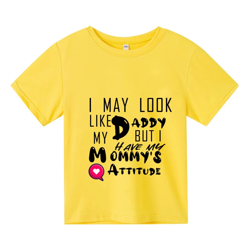 Тройная детская футболка, хлопковая летняя одежда с коротким рукавом, я могу выглядеть как папа, но это отношение моей мамы