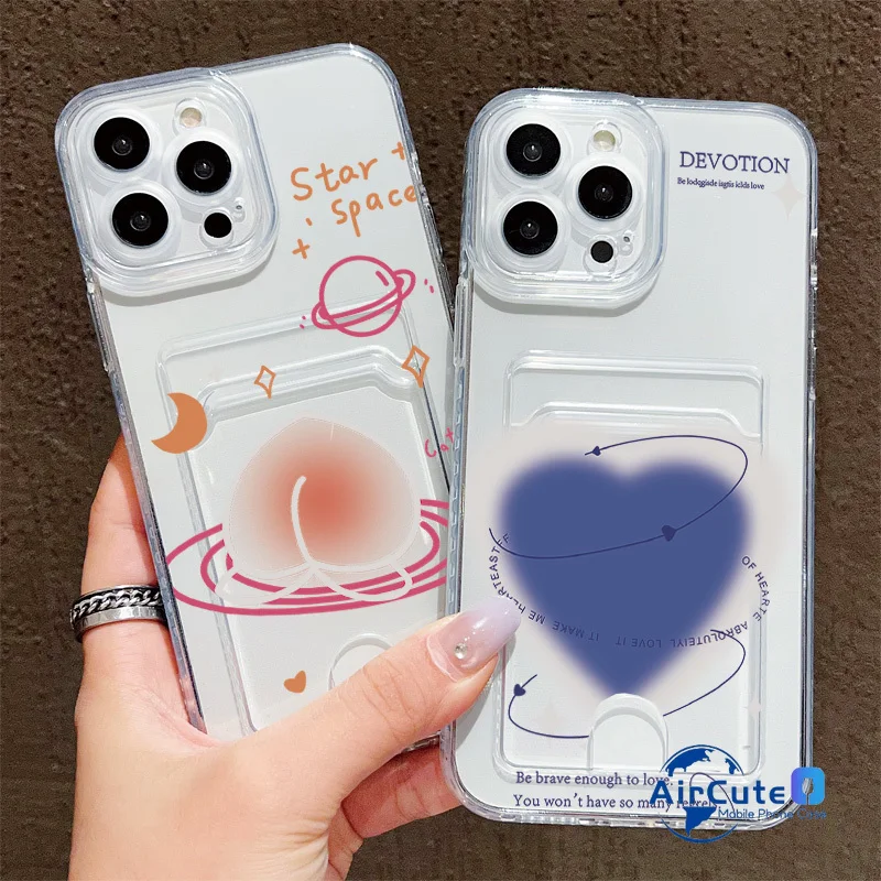 Sweet Heart Card Photo Holder Soft Case - Stylish Protective Back Cover