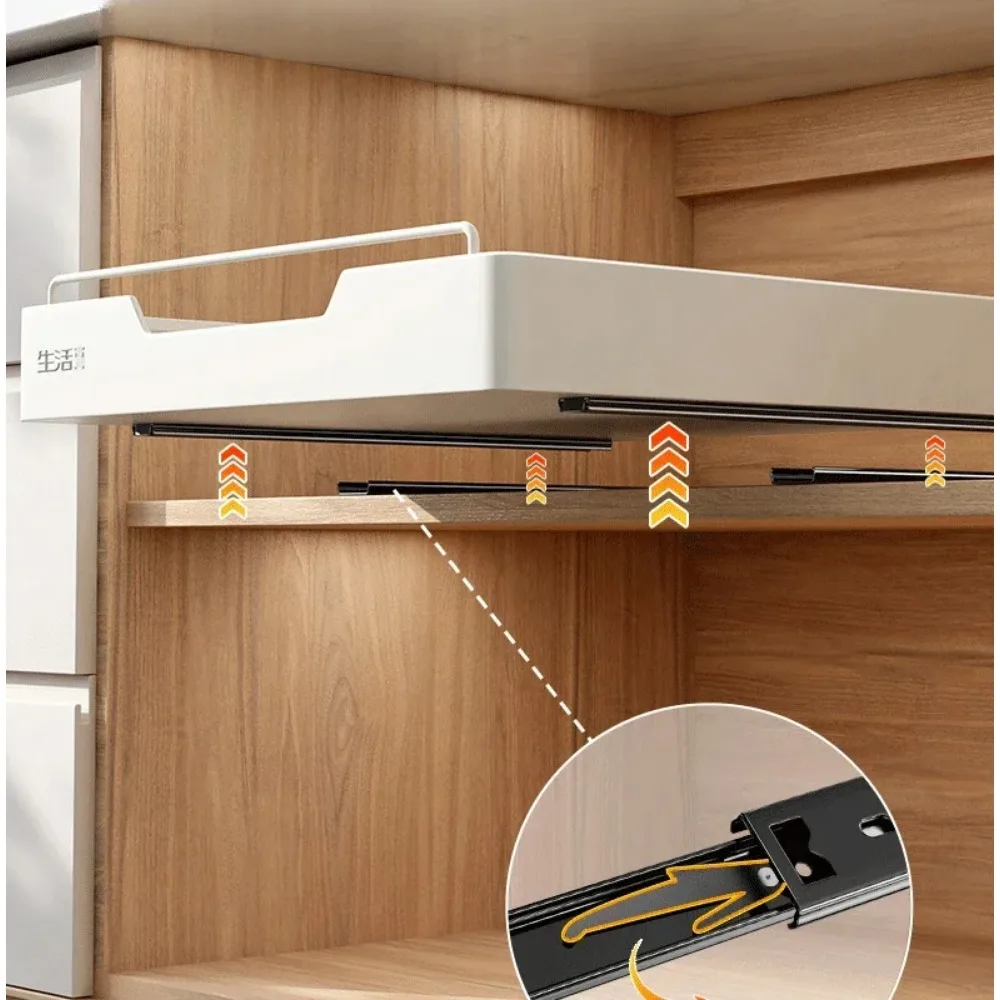 Kitchen Accessories Organizer Cabinets with Slide Rails Free of Installation of Storage Trays Trays Decorative 5