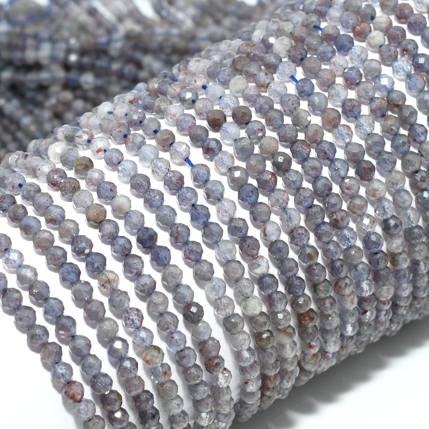 천연 아이오라이트 선스톤/블러드샷 아이오라이트 면처리된 라운드 비즈 3.5mm-Freehip.co.kr