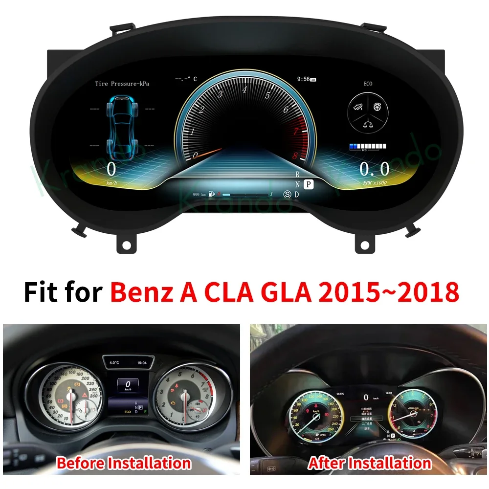 

12,3 ''Linux LCD Speedmeters приборная панель плеер для Benz CLA GLA 2015 - 2018 Автомобильный цифровой кластер инструмент кабина