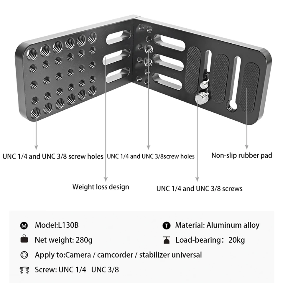 dslr suporte estabilizador universal l placa parafuso