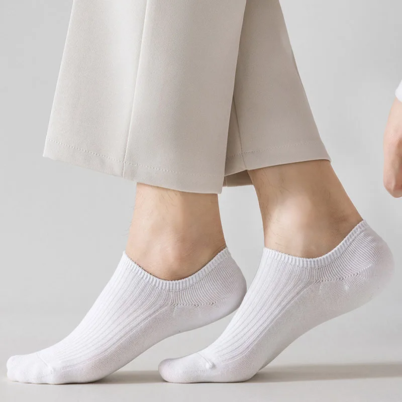 Men's Cotton Socks - 5 Pairs Breathable Mesh Low Cut Sports Socks for Summer
