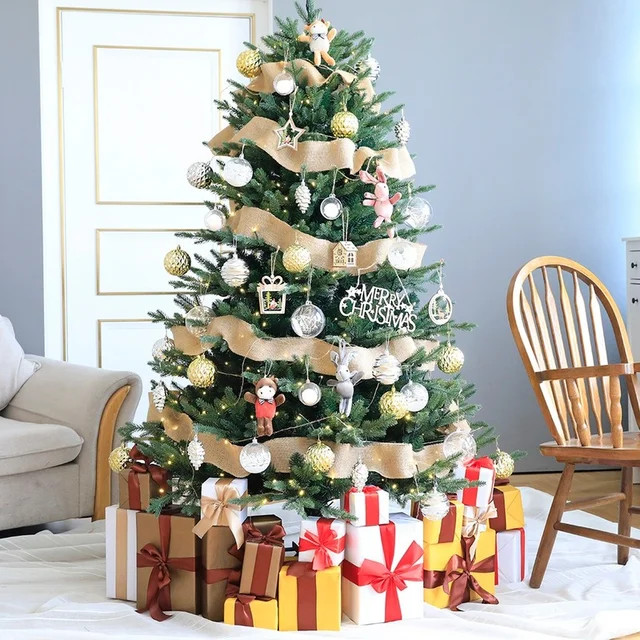 Titkosított Pe Mesterséges Karácsonyfa Luxus Otthoni Zöld 1,2 M 1,5 1,8 Újévi Ajándék Natal Karácsonyi Dekoráció - Image 3