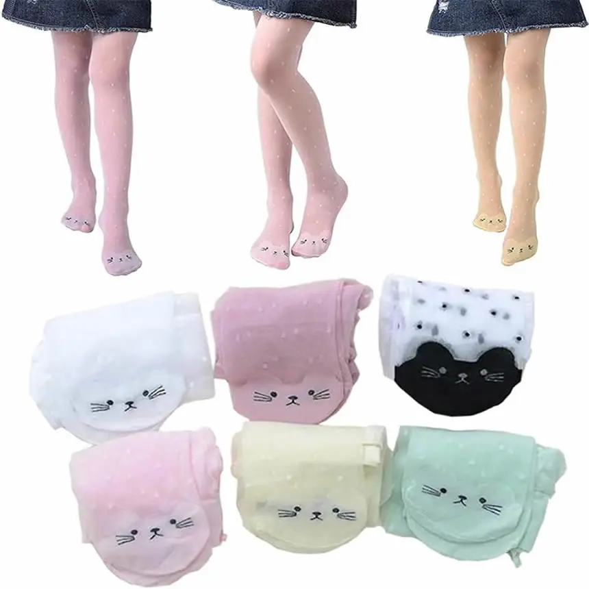 Summer Girls' Pantyhose Toe Cat Underpants Anti Snagging Silk Children's Silk Stockings Anti Mosquito Pants 3-9 Years Old