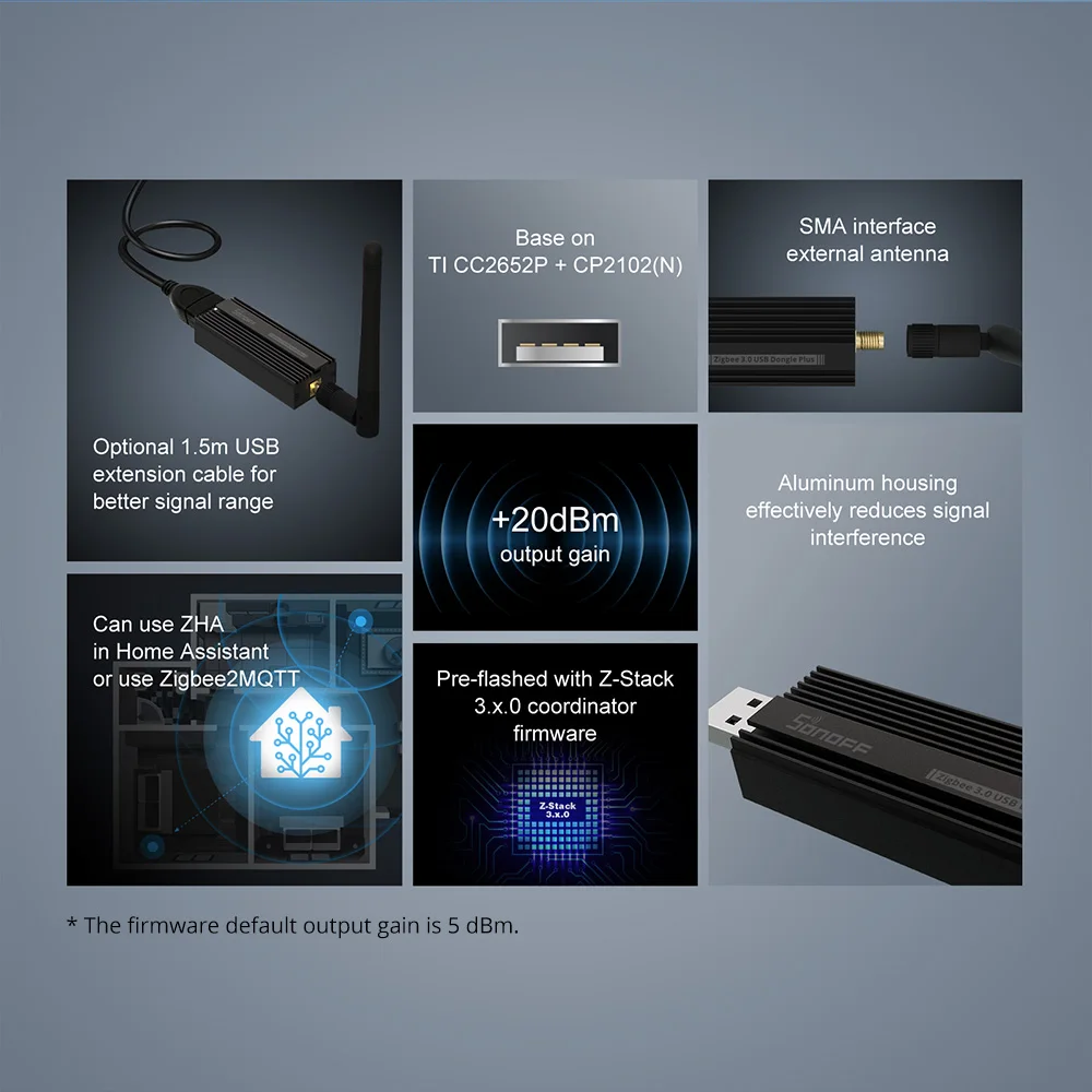SONOFF-ZBDongle-P Dongle USB Zigbee 3.0 Plus, Gateway