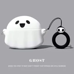 Custodia in silicone protettiva carina a forma di fantasma per auricolari wireless