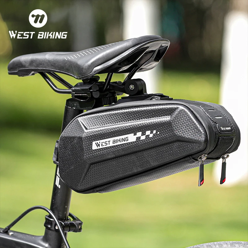 

WEST BIKING Waterproof Bicycle Saddle Bag MTB Road Bike Hard Shell Top Tube Reflective Stripe Bag Road MTB Bicycle Accessories