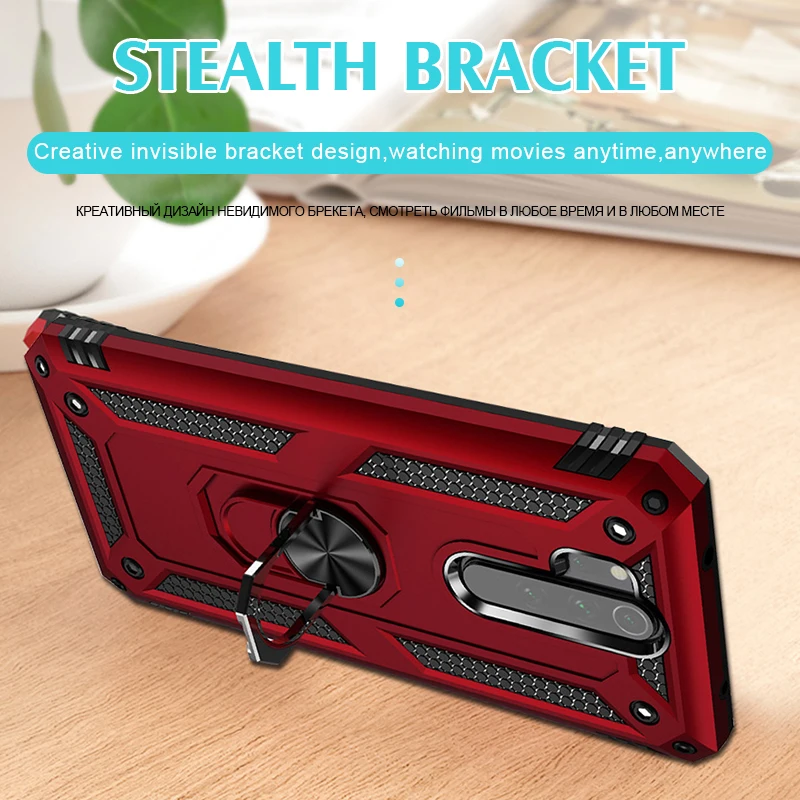 Premium Metal Ring Armor Case - Shockproof Silicone Bumper Back Cover