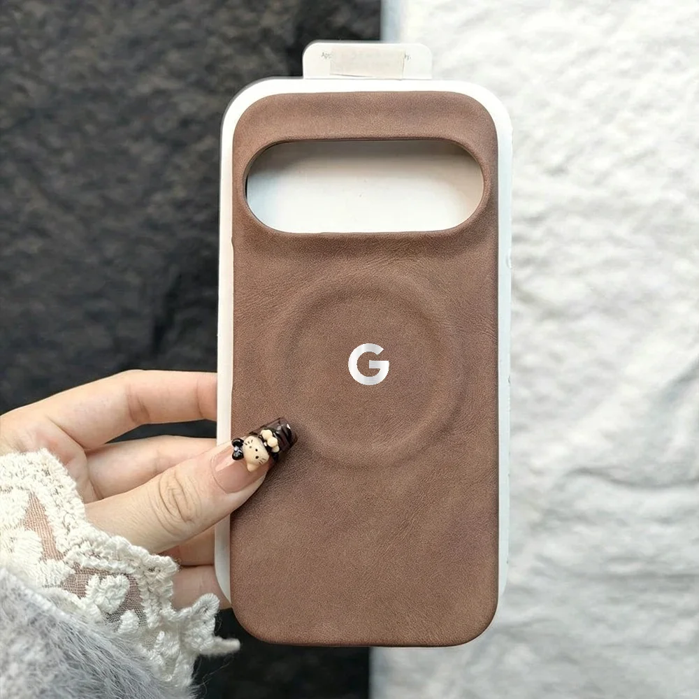 Premium Suede Magnetic Leather Case - Retro Matte Shockproof Design, Compatible with MagSafe Charger