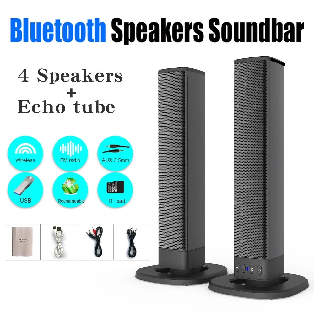 

40W HiFi Stereo Surround Sound Subwoofer Home Theater Wireless Bluetooth Speaker Outdoor Portable Music System Speaker