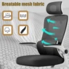 Mesh Office Chair High Back Ergonomic Desk Chair with Lumbar Support and Flip up Armrest Adjustable Headrest for Black Home 6