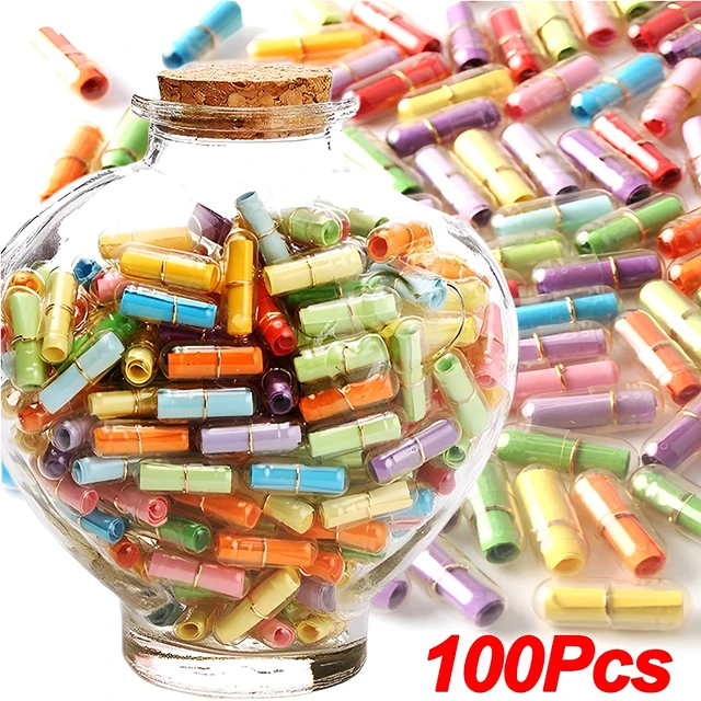 Petite pilule d'amour avec rouleau de papier, capsules de notes de message  bricolage, lettre de voyage, pilule de faveurs de fête de mariage, cadeau  de Léon, 300 pièces - AliExpress