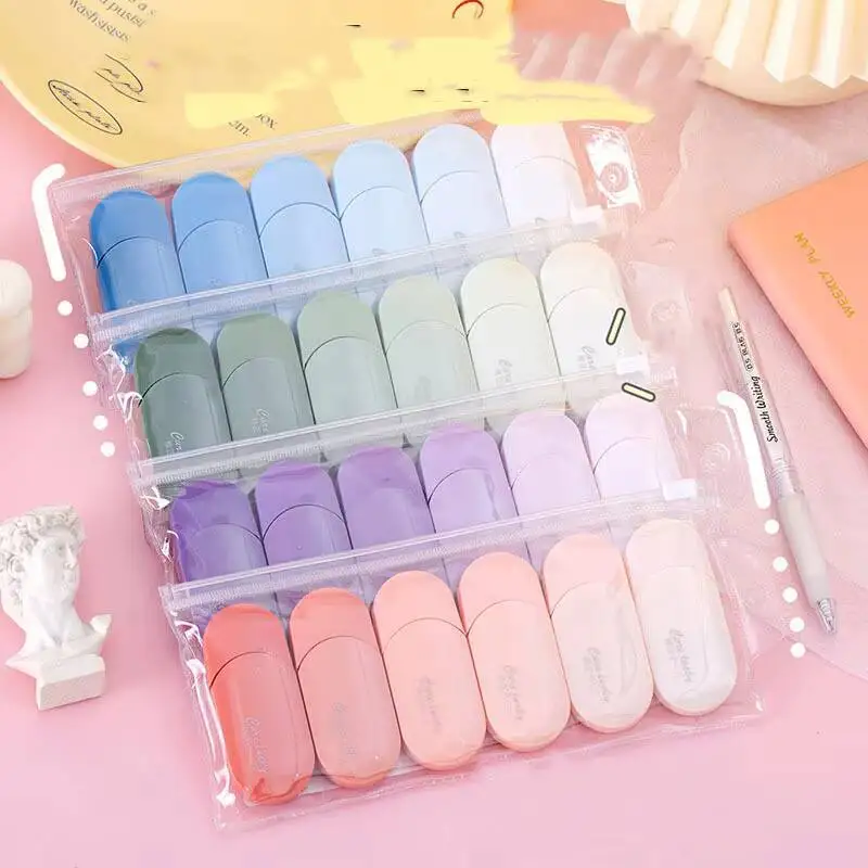 1 Set/6 Pcs Cute Kawaii Gradation Correction Tape Altered Tools School Office Corrector Stationery Sweet Novelty Supplies - 3