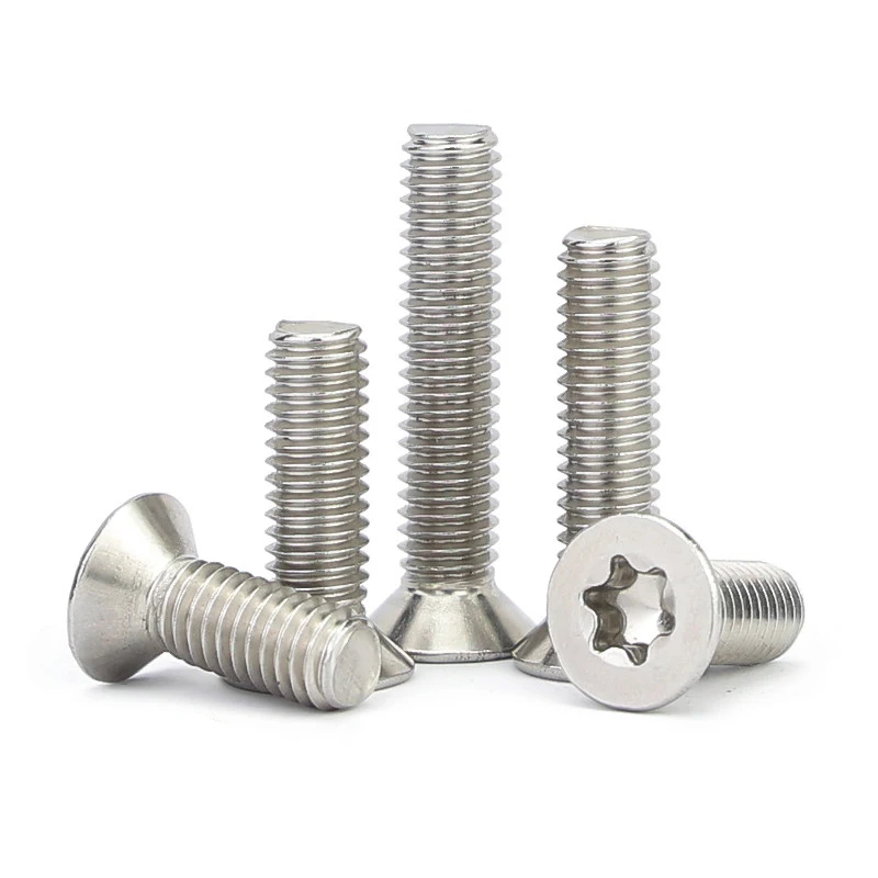 stainless steel screw 10pcs/lot Six-Lobe Torx Flat Countersunk Head Screw Bolt M1.6 M2 M2.5 M3 M4 M5 M6 M8 304 A2-70 stainless steel GB2673