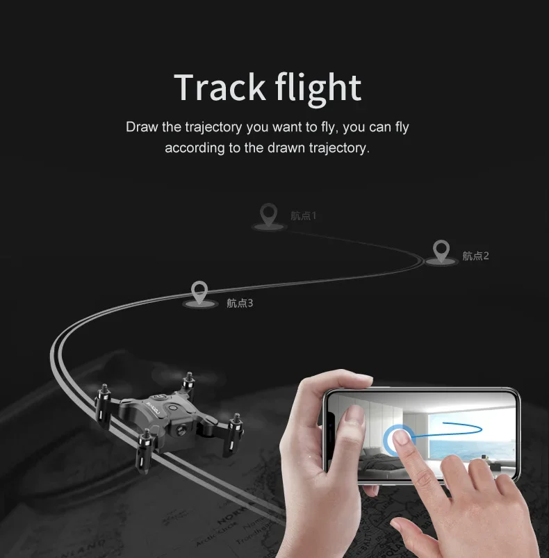 Mini Drone plegable 8k HD 5G Wifi FPV presión de aire mantenimiento de altitud » Mini Drone plegable 8k