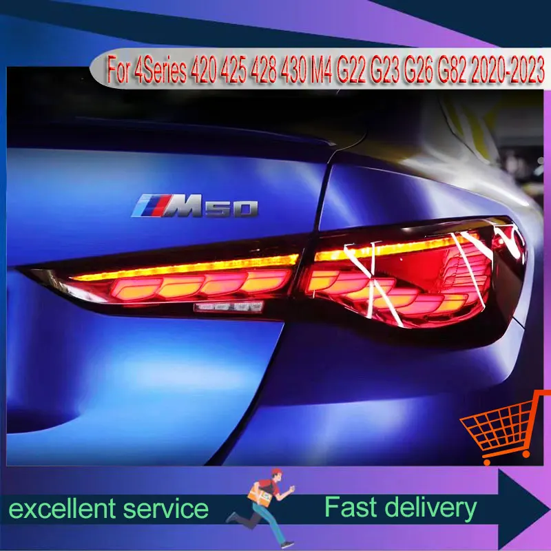 

For BMW 4Series 420 425 428 430 M4 G22 G23 G26 G82 2020-2023 Dragon Scale Refit LED Dynamic Turn Signal Light Assembly