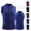 Men Sports Hooded Vest Quick-drying Sleeveless Top Basketball Running Marathon Fitness Sportswear Quick-Drying L XL 2XL 3XL 4XL 1