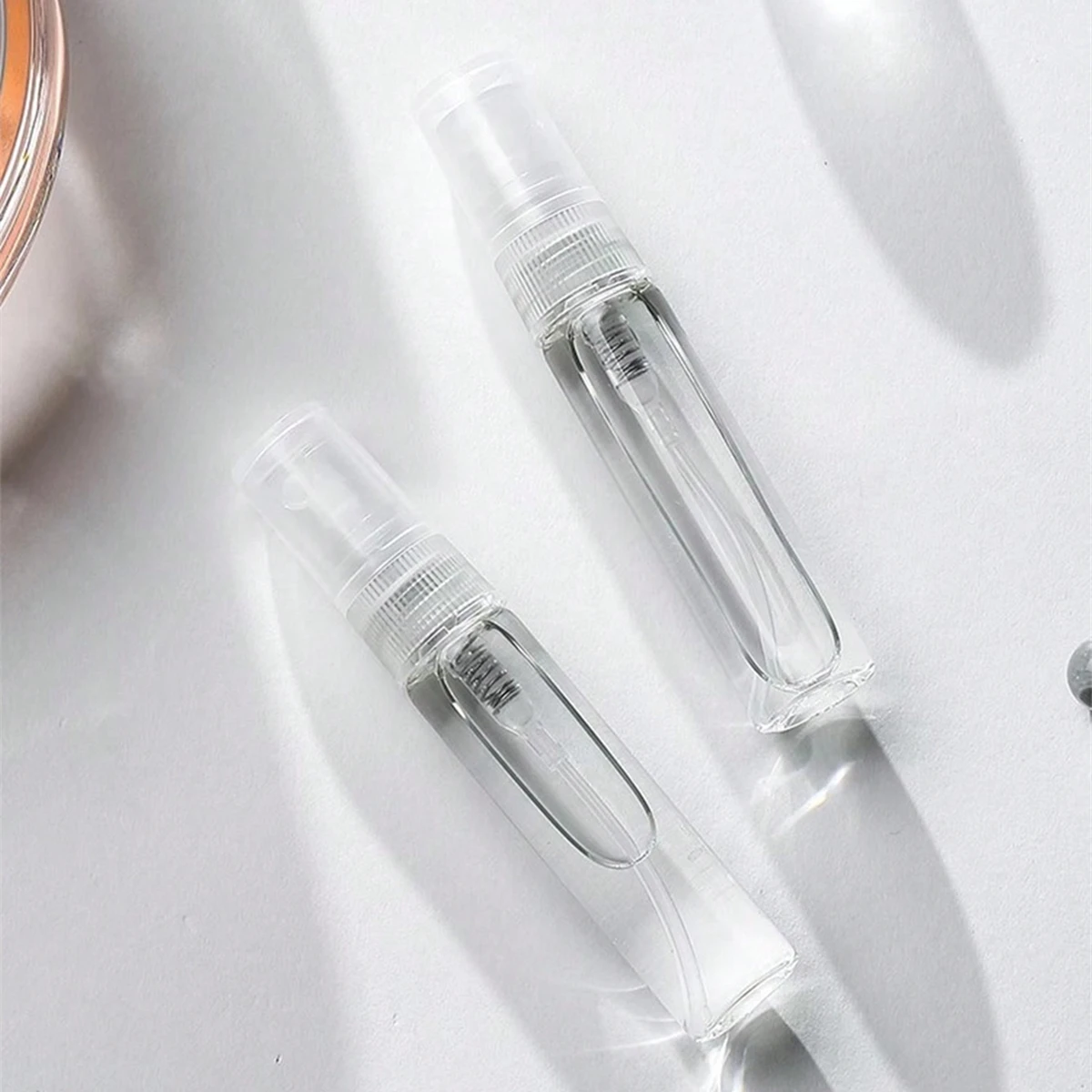 10pcs 2ml 3ml 5ml 10ml 미니 휴대용 향수 병 스프레이 리필 형 화장품 샘플 유리 병에 넣는 빈 용기