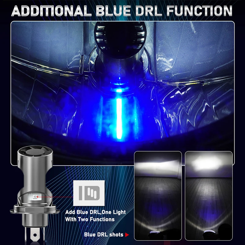 Car LED Headlights H4 H19 300W 12V Mini High-power CSP Chip IP68 Waterproof Headlight Plug and Play 6000K 30000LM 2PCS 1PC