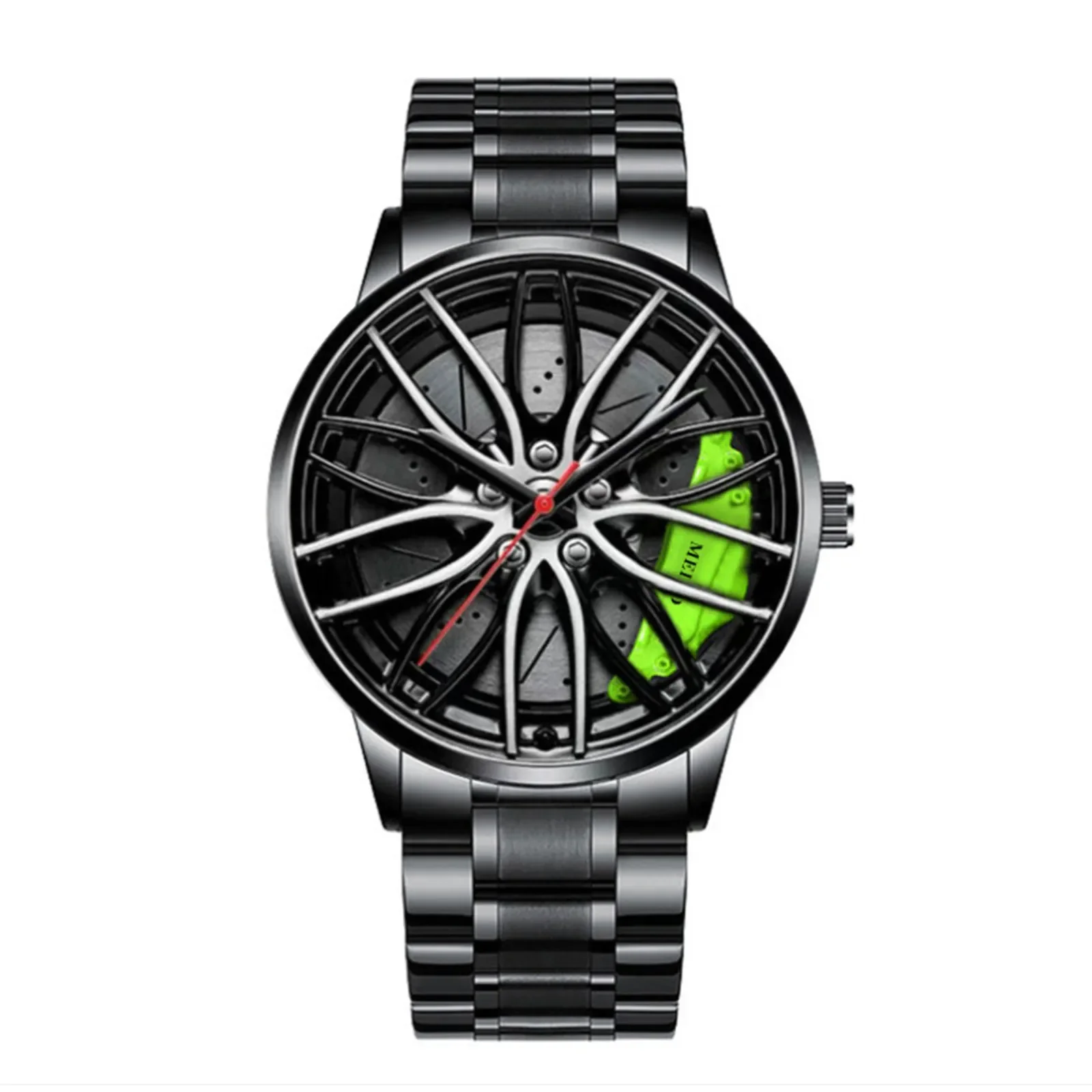 Car Watches For Men,Waterproof Stainless Steel Quartz Wrist Watch Sports Men’s Watches With Car Wheel Rim Hub Design - 6